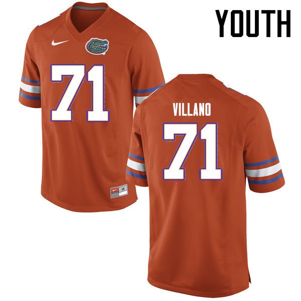 Florida Gators Youth #71 Nick Villano College Football Jersey Orange